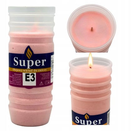 Zestaw wkładów do zniczy E-3 15 sztuk wysokość 14 cm