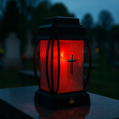 Znicz SOLARNY Znicz na Grób Czarna Kapliczka Lampion Znicz LED Brokat