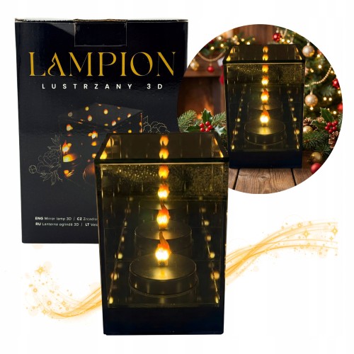 Lampion-Lustrzany-3D-Świeca-LED
