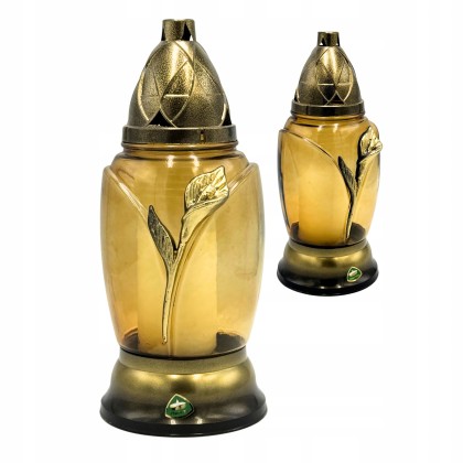 znicz klasyczny bursztynowe szkło