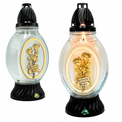 znicz z napisem kochanej mamie z elementami złota