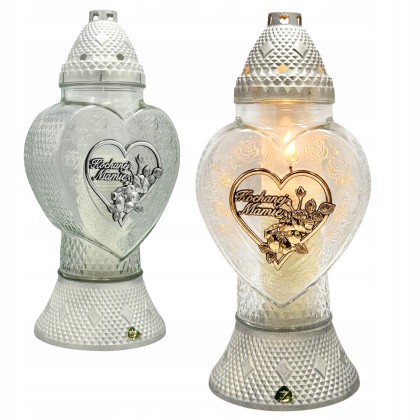 znicz serce białe Kochanej Mamie