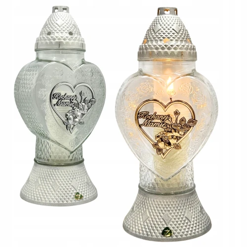 znicz serce białe Kochanej Mamie