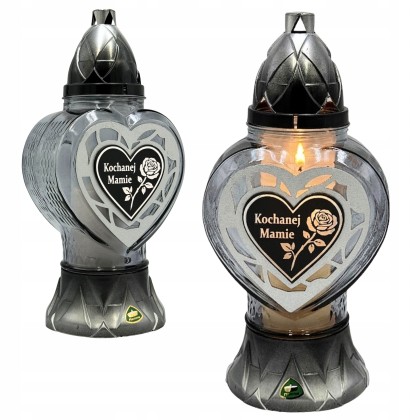 znicz dla mamy serce grafitowe