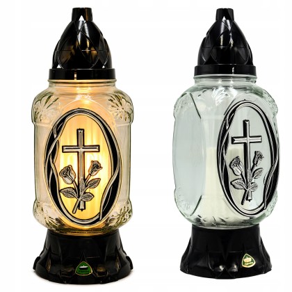 znicz parafinowy z krzyżem