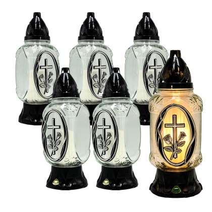 znicze z krzyzem 6 sztuk