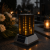 lampion solarny z efektem lustra przyciemna szybą i fotowoltaiką wbudowaną w podstawę