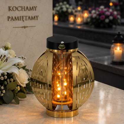 lampion solarny złoty