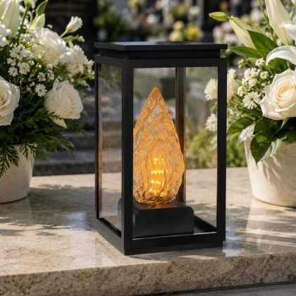 świeca LED w kształcie płomienia do zniczy i do lampionów ciepłe światło na baterie 15,5 cm