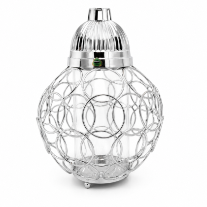 lampion srebrna kula metalowa w kółka