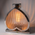 lampion solarny w kształcie odwróconego serca srebny metalowy 30 cm na metalowej podstawie