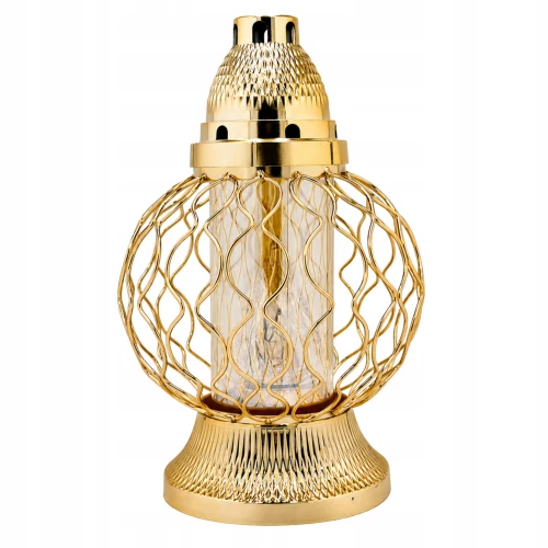 lampion kula 30 cm złoty metalowy
