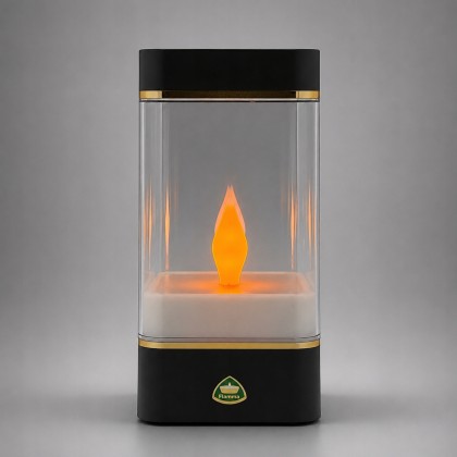lampion znicz solarny z płomieniem w środku