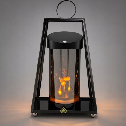 znicz solarny metalowy grafitowy 30 cm
