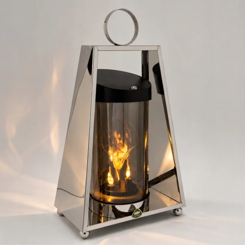 znicz solarny srebrny metalowy 30 cm
