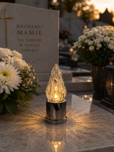 świeca LED na baterie srebrny grafitowy kolor kolor płomienia ciepła biel  wysokość 15 cm