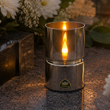 świeca LED z efektem lustra i płomienia 3D 10 cm