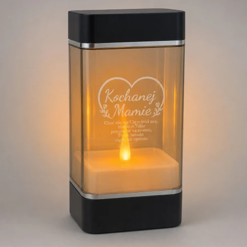 Personalizowany solarny znicz lampion Tworzywo Sztuczne LED Świeca Ruchomy Płomień Twoja Własna Dedykacja