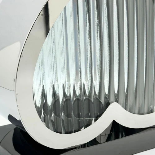 Znicz solarny serce srebrny 20 cm
