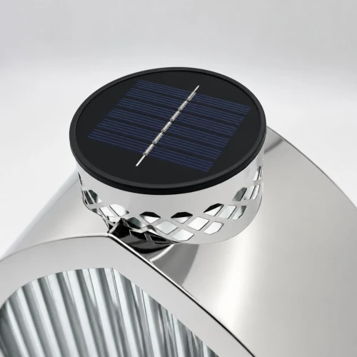 Znicz solarny serce srebrny 20 cm
