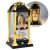 Personalizowany lampion solarny ze zdjęciem i dedykacją czarno-złoty 31 cm