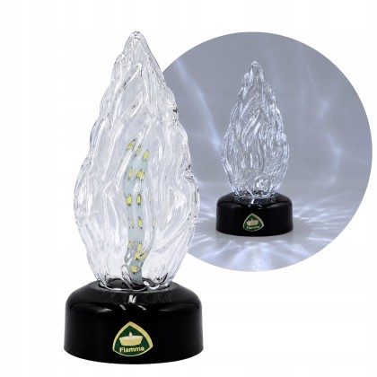Wkład do zniczy LED 15cm czarny efekt płomienia białe światło z bateriami