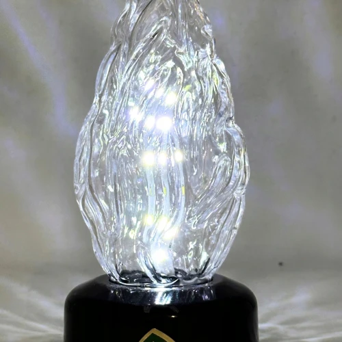 Wkład do zniczy LED 15cm czarny efekt płomienia białe światło z bateriami