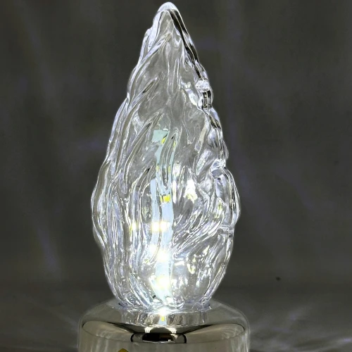 Wkład do zniczy LED 15cm srebrny efekt płomienia białe światło z bateriami