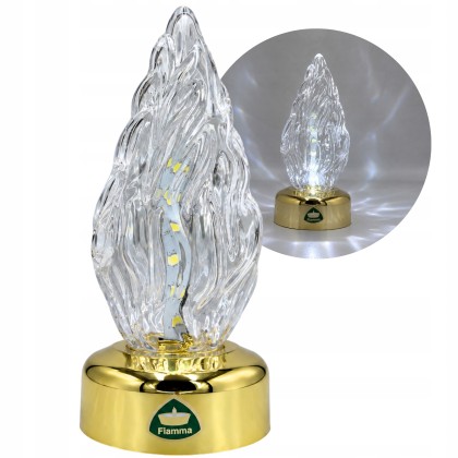 wkład led do zniczy płomień złoty okrągły 15,5 cm