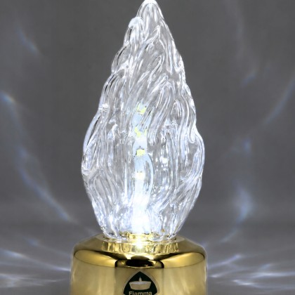 wkład led do zniczy płomień złoty okrągły 15,5 cm