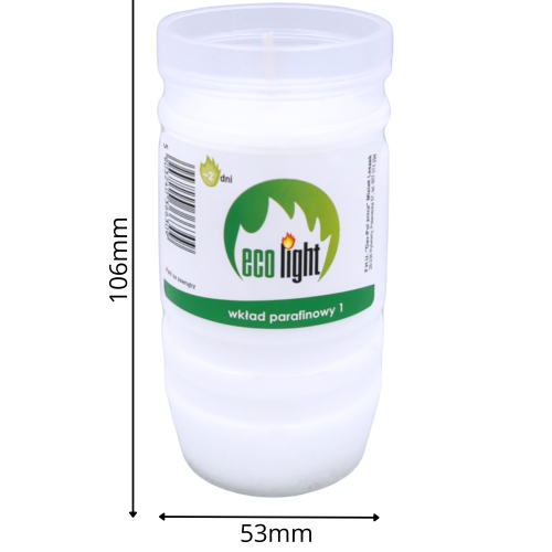 Wkłady do Zniczy Parafinowe 48h Eko Light 1