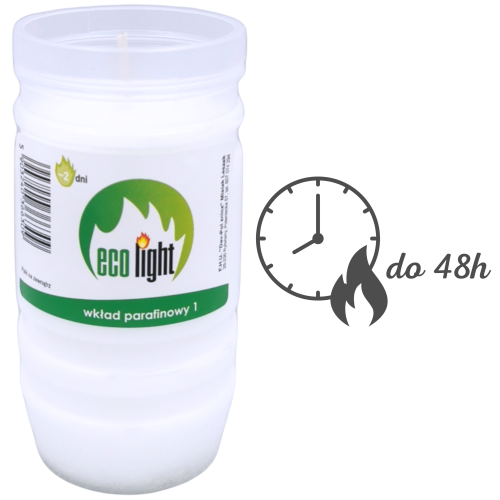 Wkłady do Zniczy Parafinowe 48h Eko Light 1