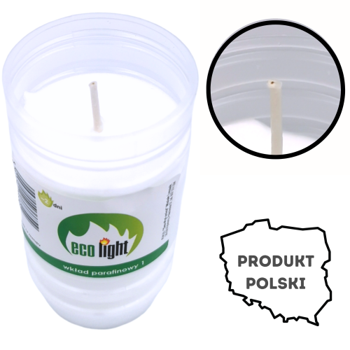 Wkłady do Zniczy Parafinowe 48h Eko Light 1