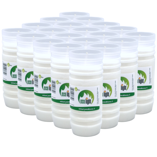 Wkłady do zniczy parafinowe EKO 2 60h 20 sztuk