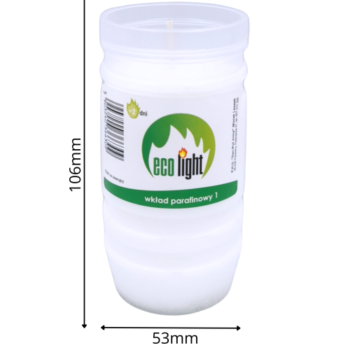Wkłady do Zniczy Parafinowe 48h Eko Light